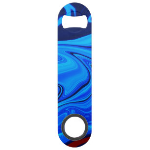 Abstracte Nacht Waves Blue Speed Bottle Open Flessenopener