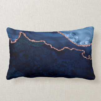 Abstracte nachtblauwe marmer met Roos Gold Kussen