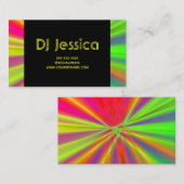 Abstracte nachtclub Neon Light Show Yellow DJ Visitekaartje (Voorkant / Achterkant)