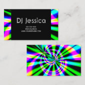 Abstracte nachtclub Neon Lights DJ Visitekaartje (Voorkant / Achterkant)