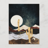 Abstracte nachtelijke woestijnhemel met gouden cac briefkaart (Voorkant)