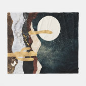 Abstracte nachtelijke woestijnhemel met gouden cac fleece deken (Voorkant (Horizontaal))