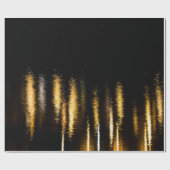 Abstracte nachtlampen zee glanzend goud zwart cadeaupapier (Vlak)