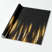 Abstracte nachtlampen zee glanzend goud zwart cadeaupapier (Uitgerold)
