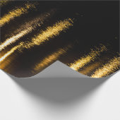 Abstracte nachtlampen zee glanzend goud zwart cadeaupapier (Hoek)