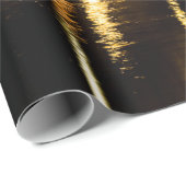 Abstracte nachtlampen zee glanzend goud zwart cadeaupapier (Rol Hoek)