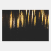 Abstracte nachtlampen zee glanzend goud zwart inpakpapier vel (Voorkant)