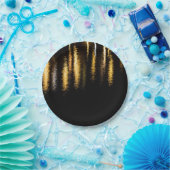 Abstracte nachtlampen zee glanzend goud zwart papieren bordje (Feest)