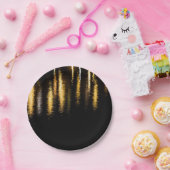 Abstracte nachtlampen zee glanzend goud zwart papieren bordje (Feest)