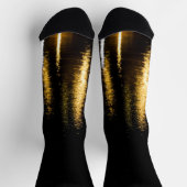 Abstracte nachtlampen zee glanzend goud zwart sokken (Top)
