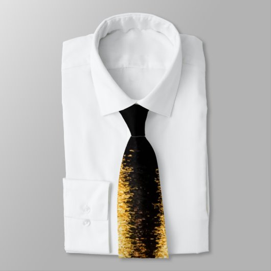 Abstracte nachtlampen zee glanzend goud zwart stropdas (Gebonden)