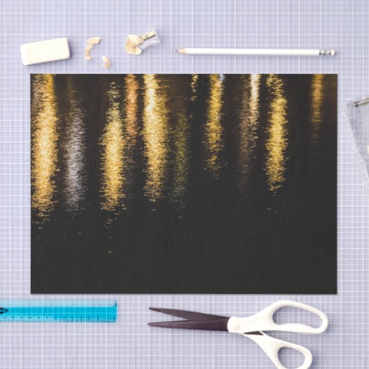 Abstracte nachtlampen zee glanzend goud zwart tissuepapier (Craft)