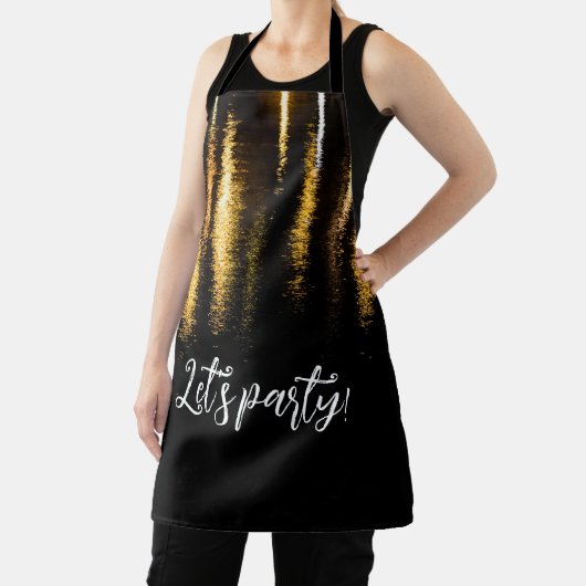 Abstracte nachtlampen zee glanzend goud zwarte par schort (Insitu)