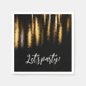 Abstracte nachtlampen zee glanzend goud zwarte par servet (Voorkant)