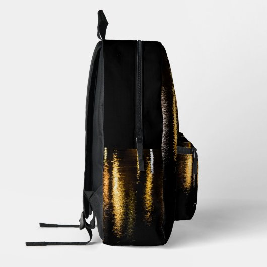 Abstracte nachtlampjes zee goud zwart Aangepaste n Bedrukte Rugzak (Links)