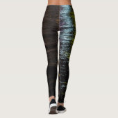Abstracte nachtverlichting zee glanzend bronzen re leggings (Achterkant)