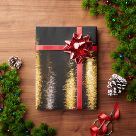 Abstracte nachtverlichting zee glanzend goudreflec cadeaupapier