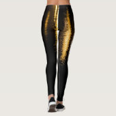 Abstracte nachtverlichting zee glanzend goudreflec leggings (Achterkant)