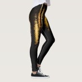 Abstracte nachtverlichting zee glanzend goudreflec leggings (Rechts)