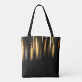 Abstracte nachtverlichting zee glanzend goudreflec tote bag (Achterkant)