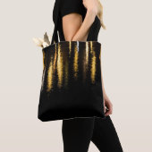 Abstracte nachtverlichting zee glanzend goudreflec tote bag (Dichtbij)