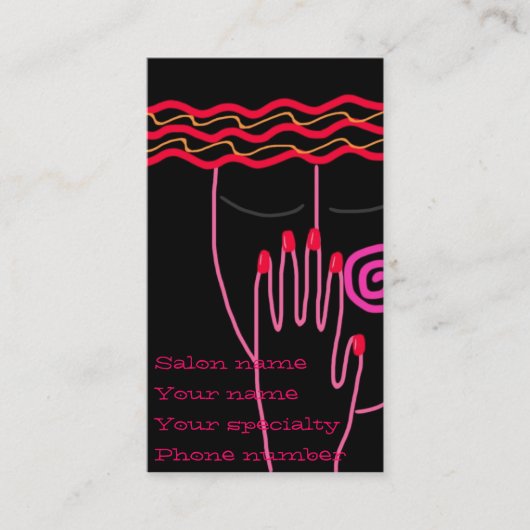 Abstracte nagels Manicuristische Visitekaartjes Afsprakenkaartje (Voorkant)