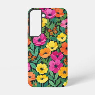 Abstracte Naïeve Anemonen Vlinders Samsung Hoesjes Galaxy Hoesje