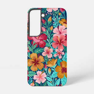 Abstracte Naïeve Hibiscus Vlinders Samsung Hoesjes Galaxy Hoesje