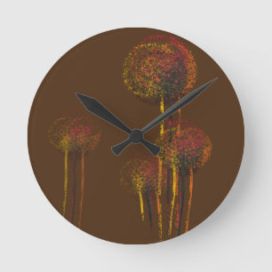 Abstracte najaarsbloem ronde klok