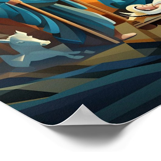 Abstracte nativiteitsscène poster (Hoek)