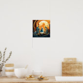 Abstracte nativiteitsscène poster (Keuken)