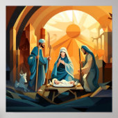 Abstracte nativiteitsscène poster (Voorkant)