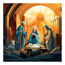 Abstracte nativiteitsscène