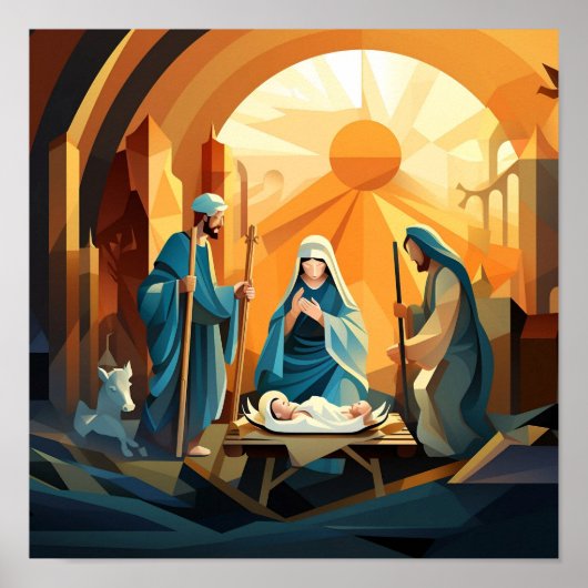 Abstracte nativiteitsscène poster (Voorkant)