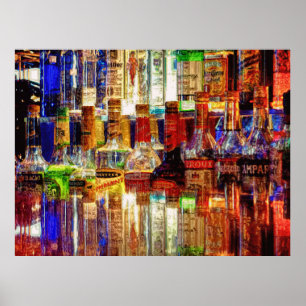 Abstracte natte bar poster