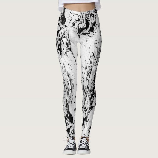 Abstracte natte verf leggings (Voorkant)