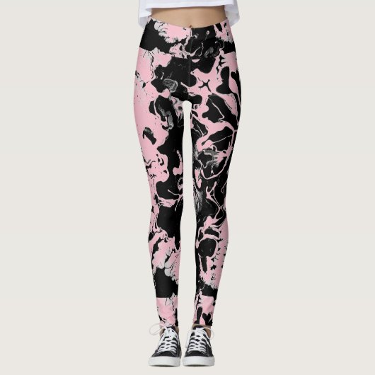 Abstracte natte verf leggings (Voorkant)