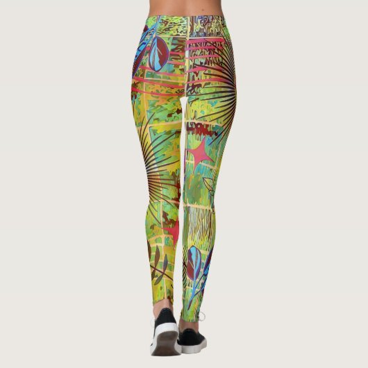 Abstracte Natuur Art Leggings (Achterkant)