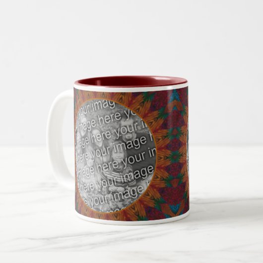 Abstracte Natuur Art Lijst Creëer Uw eigen foto Tweekleurige Koffiemok (Voorkant links)
