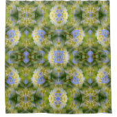 Abstracte Natuur blauwe hydrangea ventilator Douchegordijn (Voorkant)