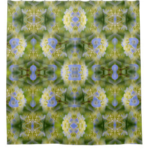 Abstracte Natuur blauwe hydrangea ventilator Douchegordijn