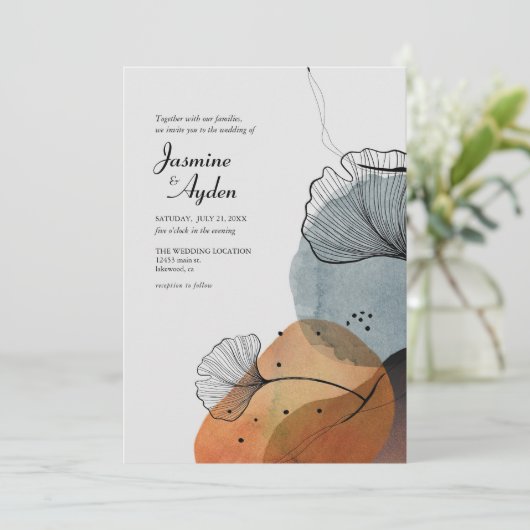 Abstracte Natuur Bloem Kaart (Staand voorkant)