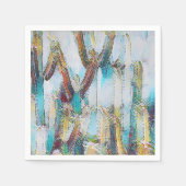 Abstracte Natuur Cactus in Aqua Blues Decoupage Servet (Voorkant)