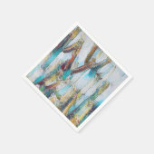 Abstracte Natuur Cactus in Aqua Blues Decoupage Servet (Hoek)