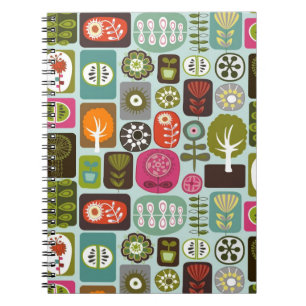 Abstracte Natuur Iconen Notitieboek