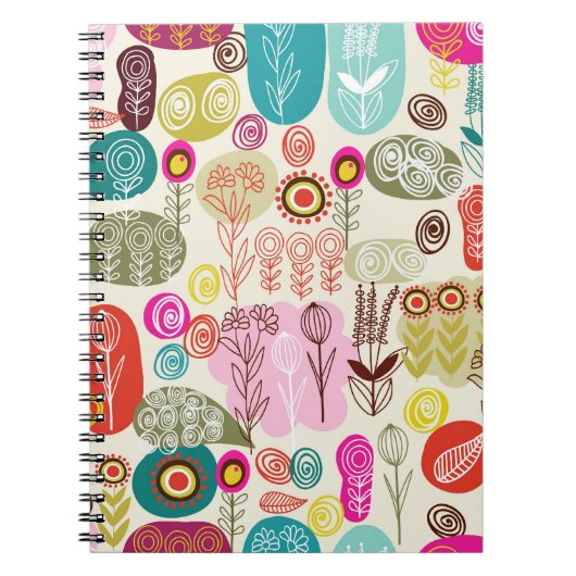 Abstracte Natuur Iconen Notitieboek (Voorkant)