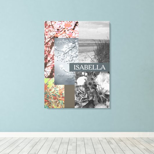Abstracte Natuur in Collage Aangepaste naam en tek Canvas Afdruk (Insitu (Houten vloer))
