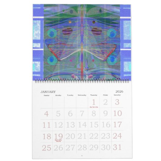 Abstracte Natuur Kalender (Jan 2026)