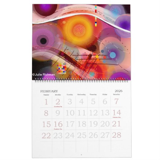 Abstracte Natuur Kalender (Feb 2026)