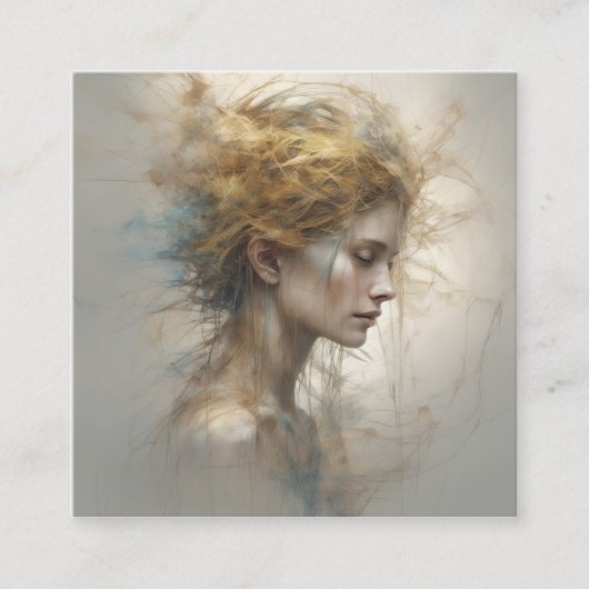 Abstracte natuur kan een rustgevende omhelzing bie vierkante visitekaartje (Voorkant)